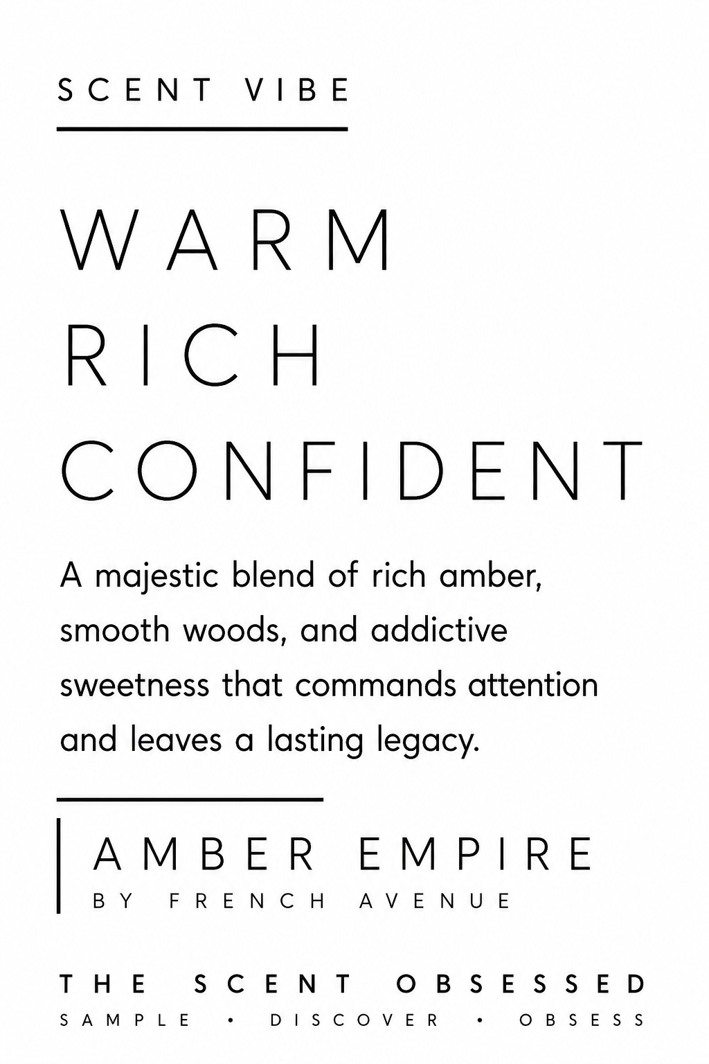 Amber Empire scent vibe Warm rich confident
