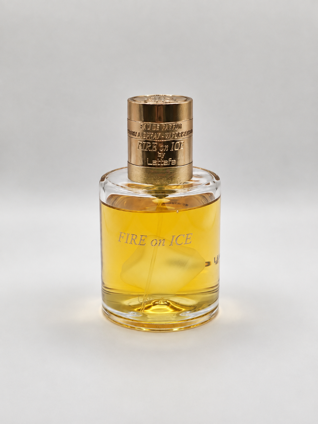 Lattafa Fire on Ice Fragrance bottle