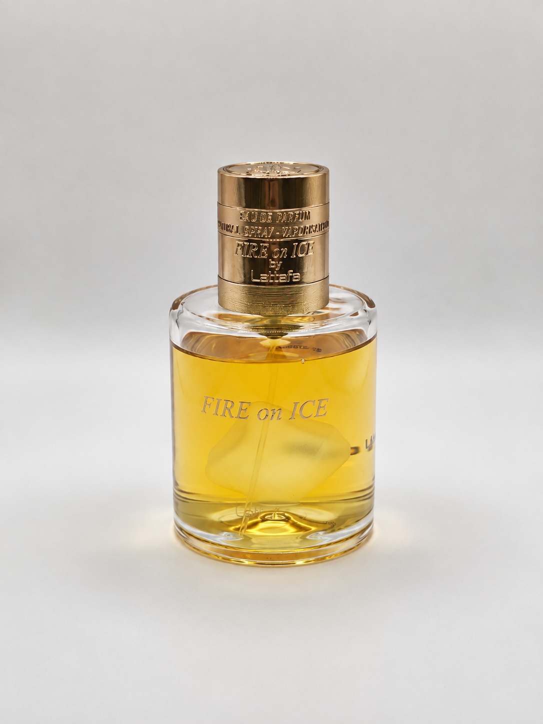 Lattafa Fire on Ice Fragrance bottle